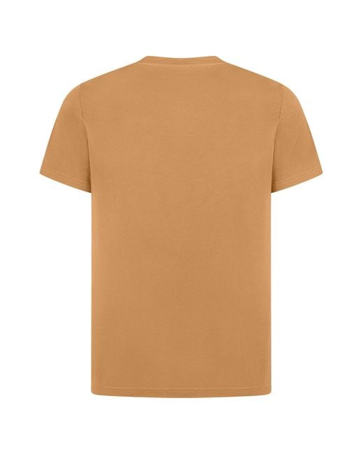 Aspesi Natural Logo-Printed Round Neck T-Shirt for men