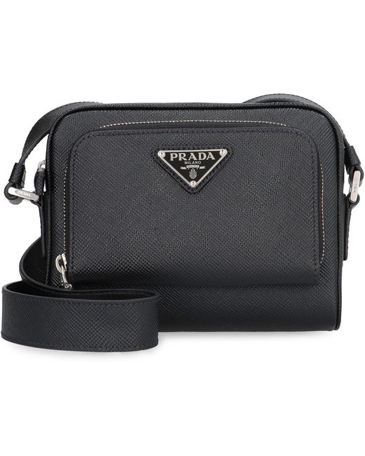 Borsa messenger con logo di Prada in Black da Uomo