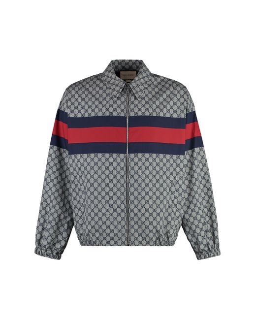 Gucci Gray Zippered Cotton Jacket for men