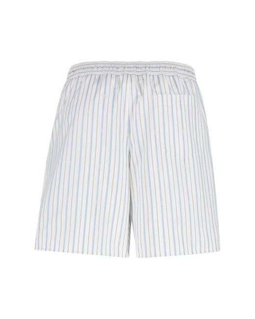 McQueen White Cotton Bermuda Shorts for men