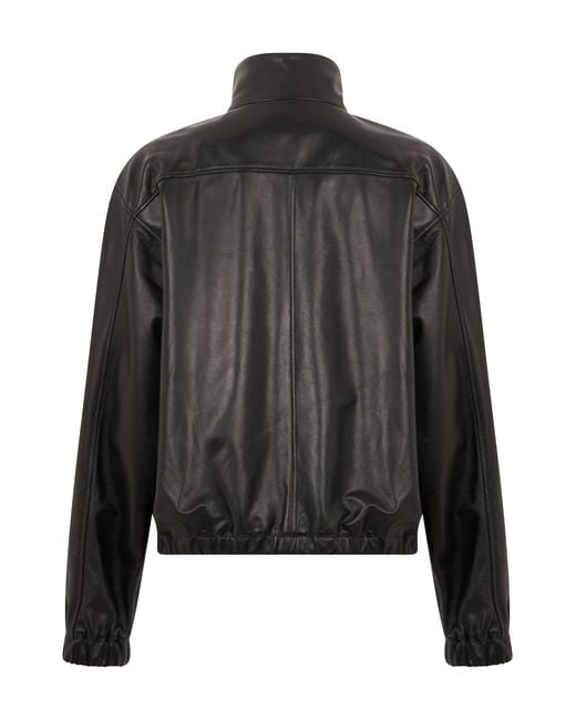 Saint Laurent Black Leather Jacket With Zip for men