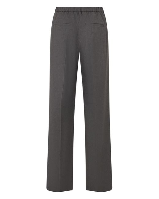 Peserico Gray Loose Pants With Elastic Waistband