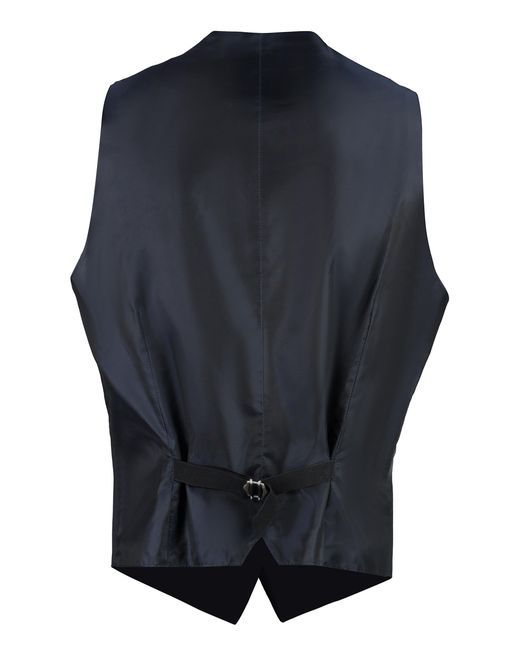 Tagliatore Blue Wool Vest for men