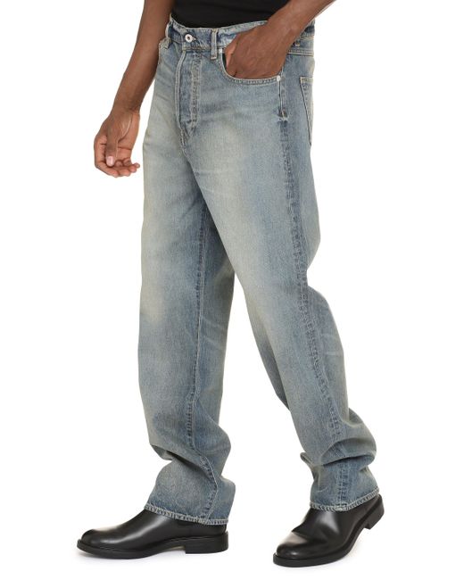 KENZO Blue Asagao 5-pocket Straight-leg Jeans for men