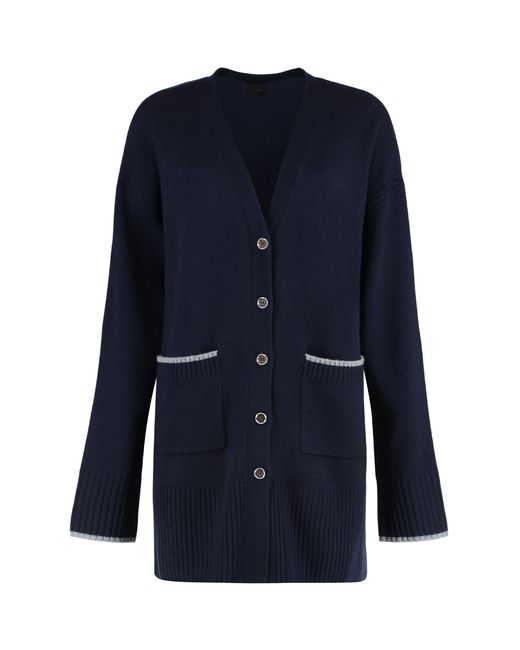 Pinko Blue Tasmania Wool And Cashmere Cardigan