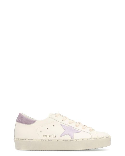 Golden Goose Deluxe Brand White Hi Star Leather Platform Sneakers