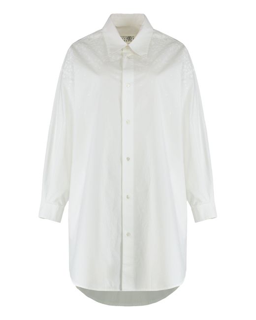 MM6 by Maison Margiela White Oversized Cotton Shirt