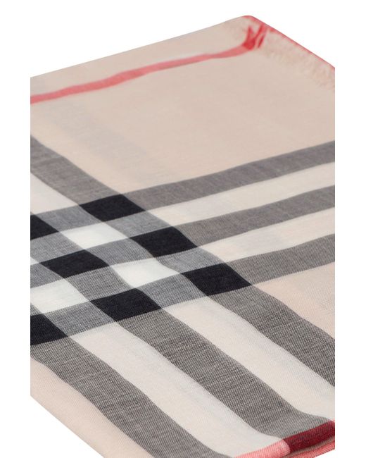 Burberry Pink Check Motif Scarf
