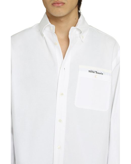 Camicia di Palm Angels in White da Uomo