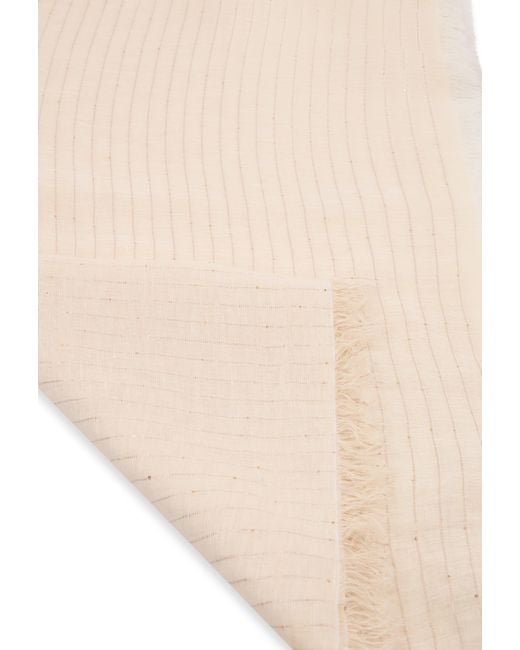 Fabiana Filippi Natural Linen Stole With Sequins