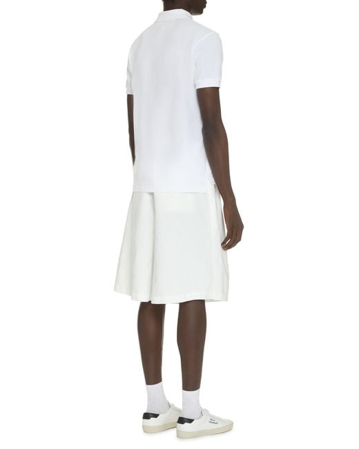 COMME DES GARÇONS PLAY White Cotton-Piqué Polo Shirt