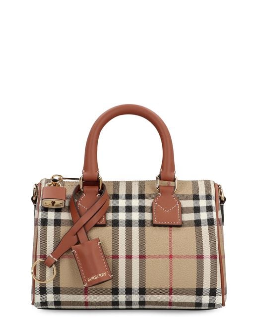 Burberry Brown Mini Bowling Bag Check