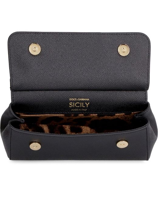 Mini borsa a mano Sicily in pelle di Dolce & Gabbana in Black