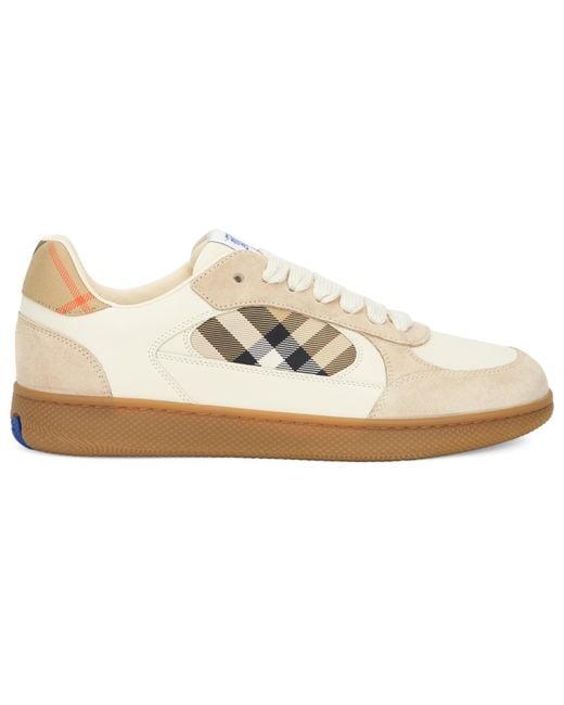 Burberry Natural Sneaker With Tartan Details For for men