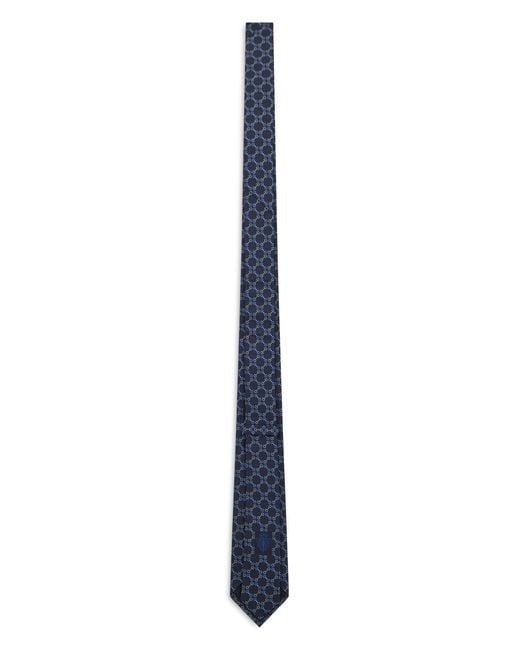 Gucci Blue Tie With Geometric Patterns for men
