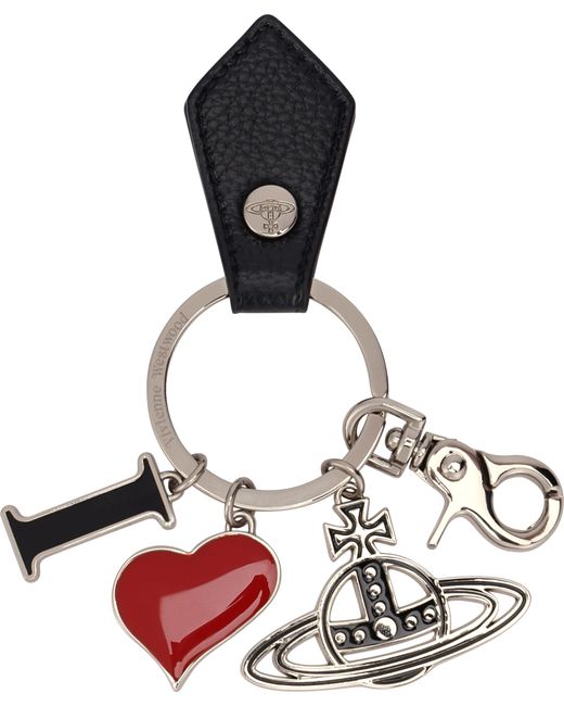 Vivienne Westwood Black Keychains With Charms