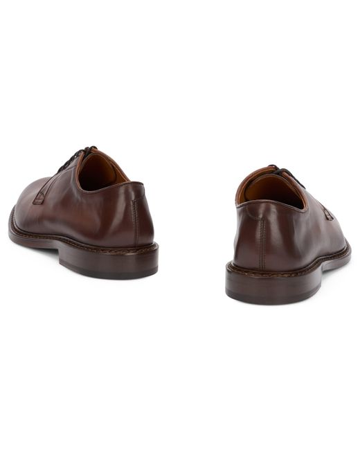 Doucal's Brown Laced Leather Shoes for men