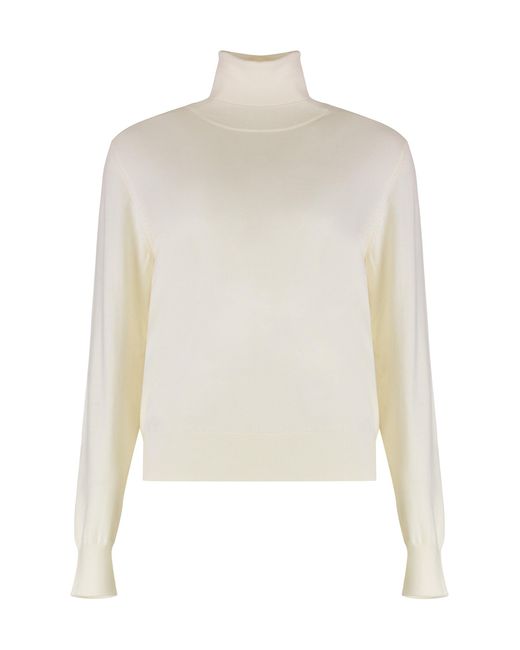 P.A.R.O.S.H. White Lime Wool And Cachemire Turtleneck Pullover