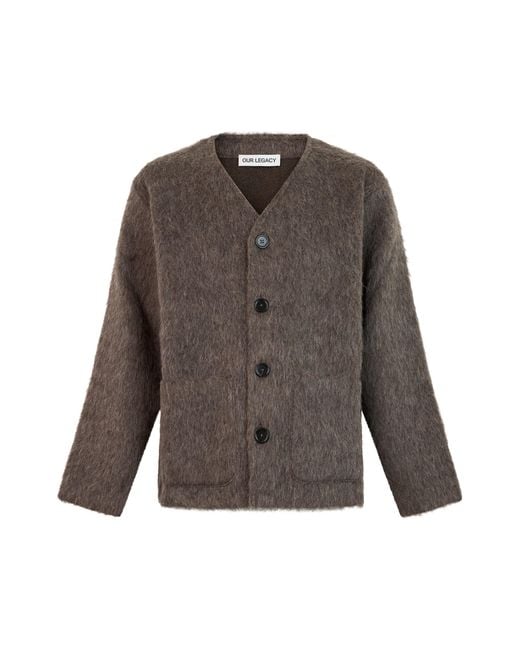 Our Legacy Brown Oversized Cardigan With Buttons for men