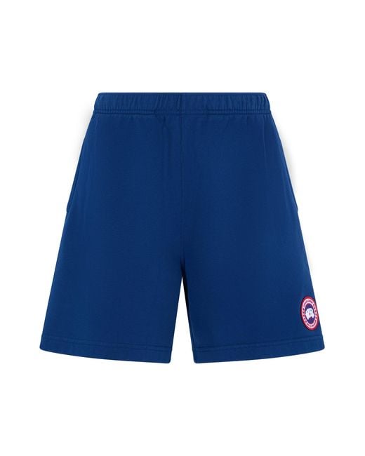 Canada Goose Blue Shorts With Elastic Waistband And Logo for men