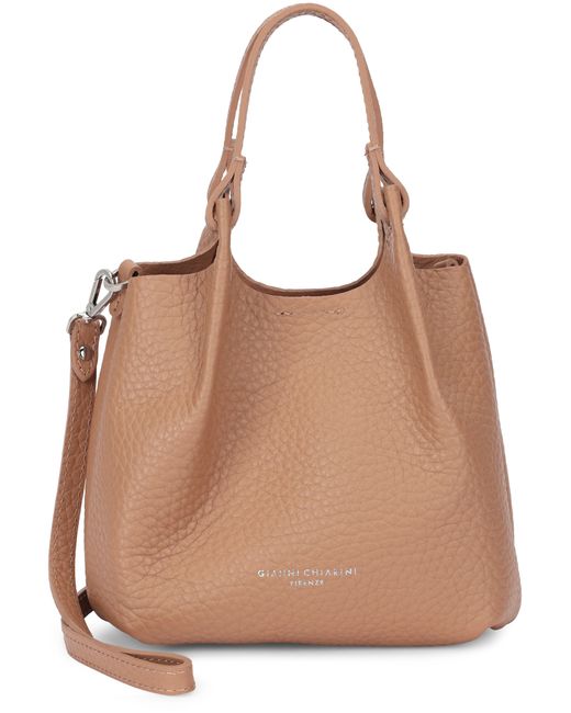 Gianni Chiarini Brown Dua Bubble Double Leather Handbag