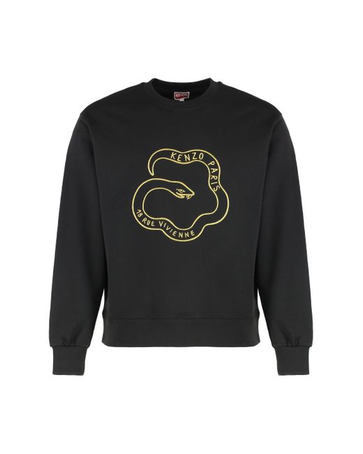 Felpa girocollo in cotone di KENZO in Black da Uomo