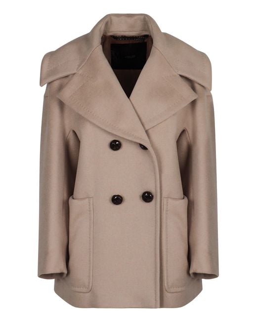 Max Mara Natural Double-Breasted Coat