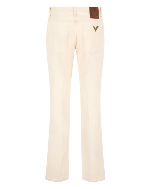 Valentino Garavani Natural Flared Cotton Pants
