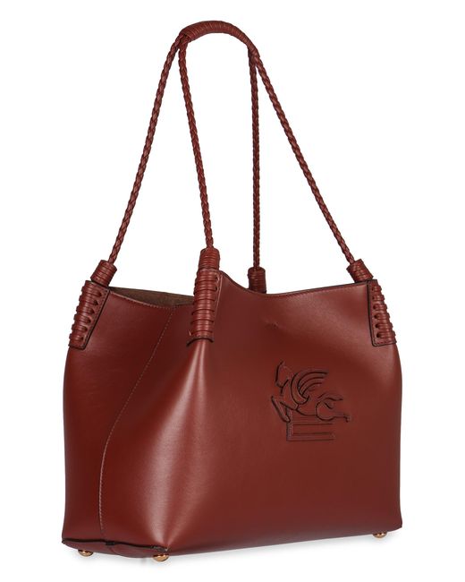 Etro Red Mini Leather Tote Handbag