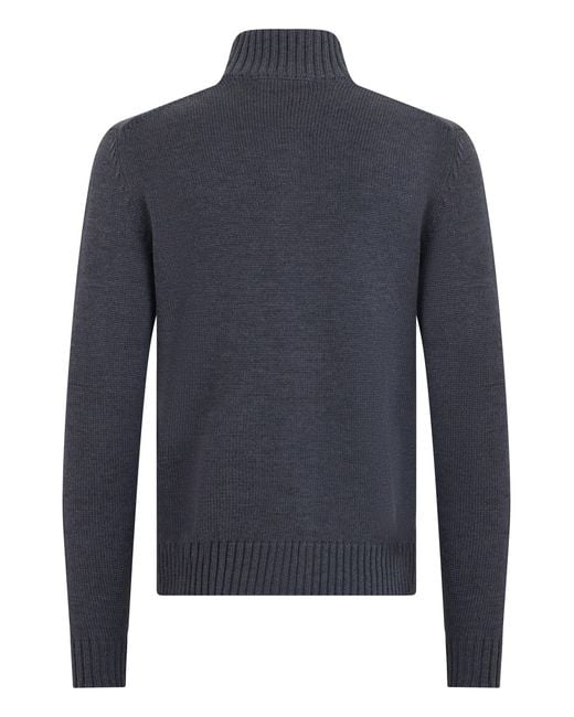 Slowear Blue Cardigan With Collar for men