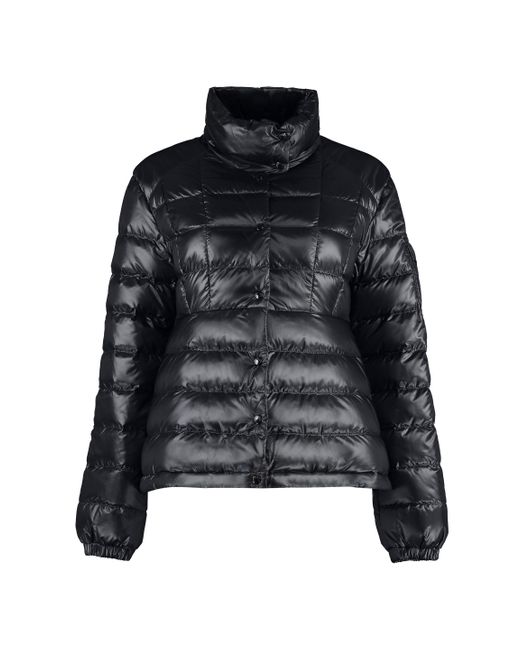 Moncler Black Aminia Down Jacket With Button Closure