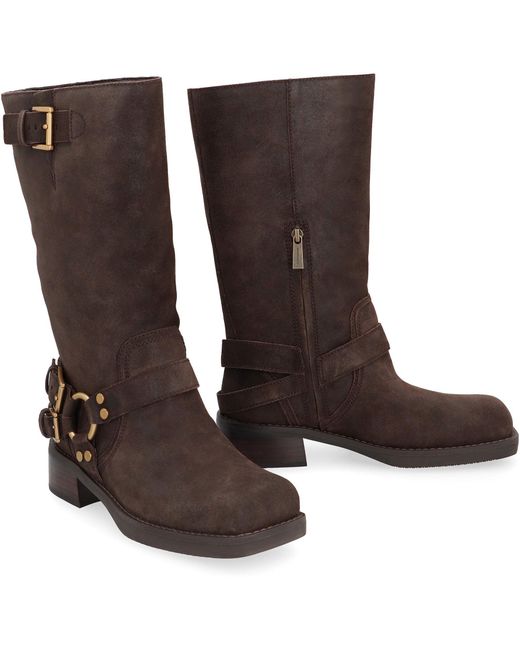 Stivali Crosby in pelle scamosciata di MICHAEL Michael Kors in Brown
