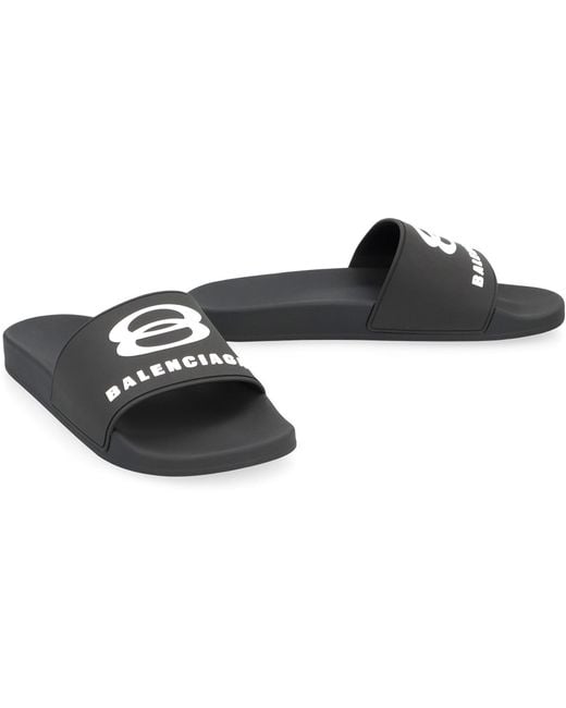 Balenciaga Black Logo Slides for men