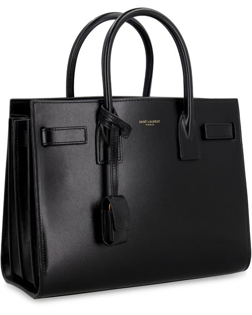 Saint Laurent Black Mini Leather Shopping Handbag
