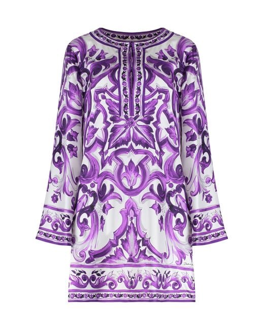 Dolce & Gabbana Purple Short Dresses