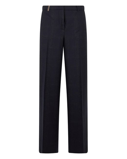 Peserico Blue Straight Trousers
