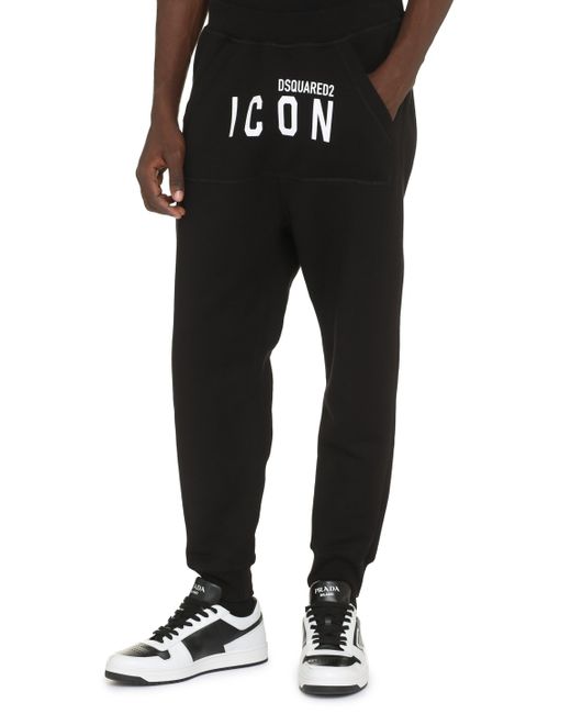 DSquared² Black Dean Cotton Track-pants for men
