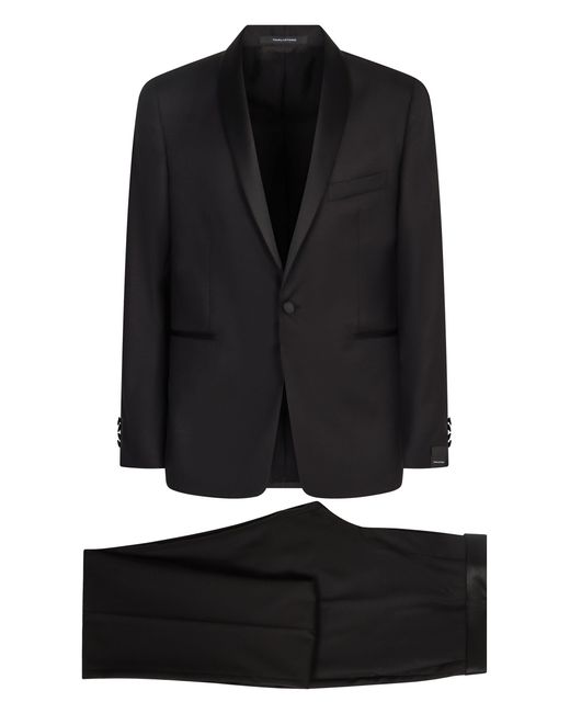 Tagliatore Black Two-Piece Wool Suit for men