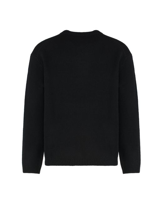 Maison Kitsuné Black Sweater With Round Neck