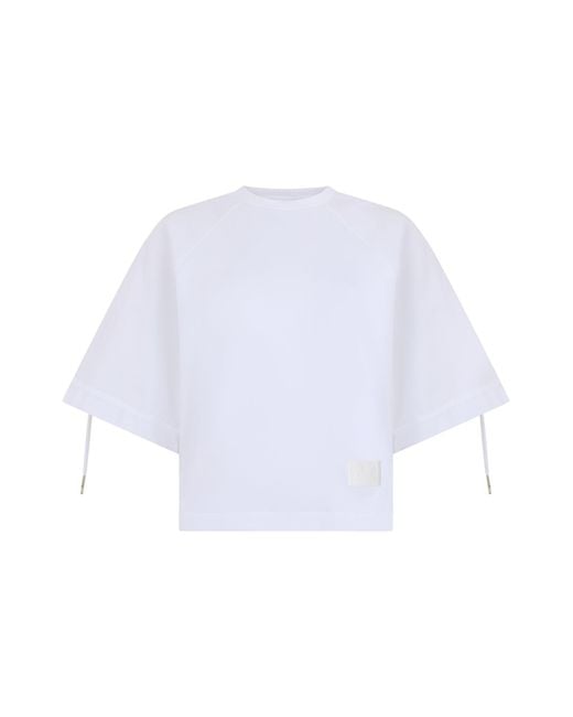 Max Mara White Short T-Shirt With Laces