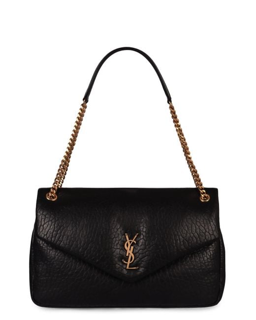 Saint Laurent Black Calypso Large Leather Shoulder Bag