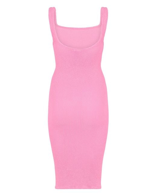 Hunza G Pink Midi Dress
