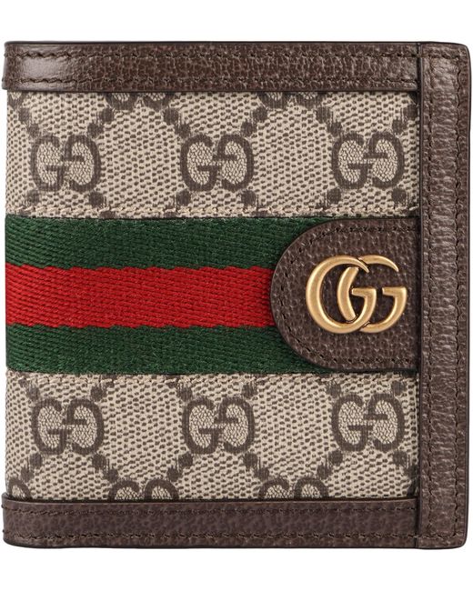 Portafoglio flap-over Ophidia di Gucci in Gray da Uomo