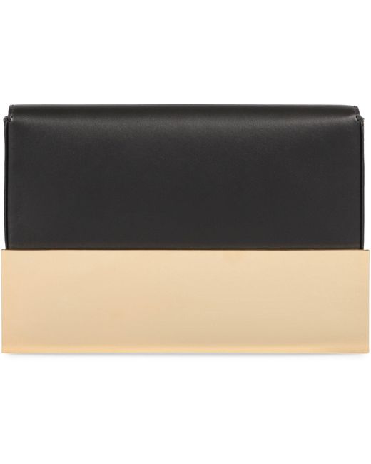 Aquazzura Black Calf Leather Muse Flap Clutch
