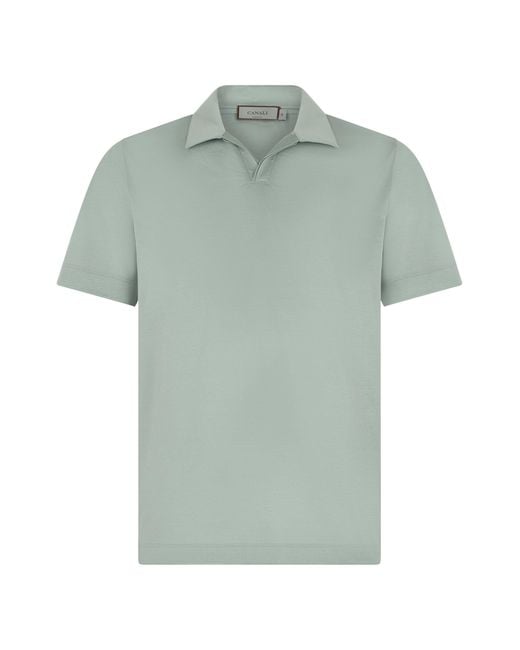 Canali Green Cotton Polo for men