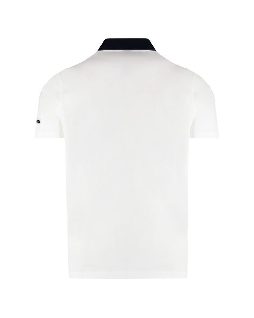 Paul & Shark White Short Sleeve Cotton Polo Shirt for men