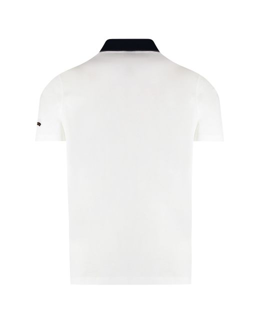 Paul & Shark White Short Sleeve Cotton Polo Shirt for men