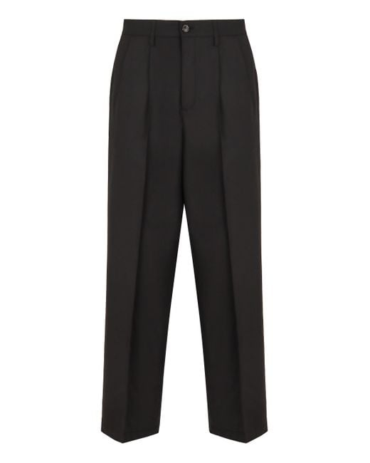Department 5 Black Wool Blend Trousers for men