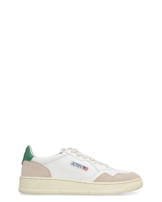 Autry White Medalist Leather Low-Top Sneakers for men