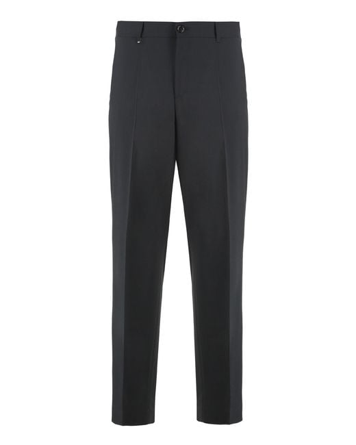 Boss Blue Wool Blend Trousers for men